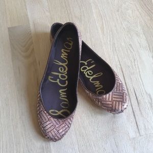 SAM EDELMAN blush sequin ballet flats